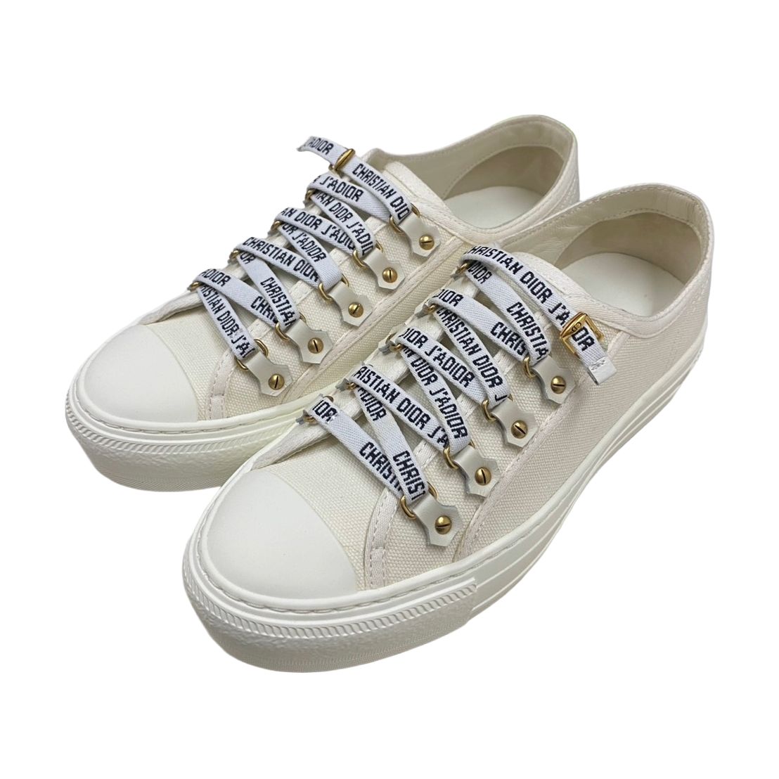クリスチャンディオール　Christian Dior　ウォーキンディオール Walk'N'Dior ロートップスニーカー　オフホワイト　KCK177CVA06W365　＃36 1/2サイズ