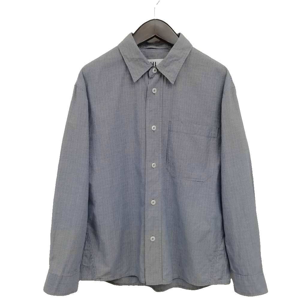 マーガレットハウエル MHL. 596-1150506 TINY GINGHAM COTTON SHIRT ギンガムチェック シャツ S ネイビー 6,853円