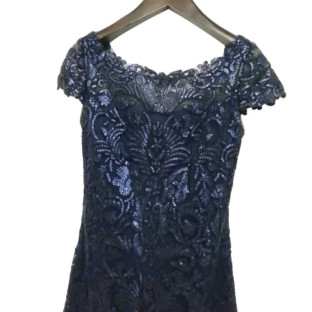 タダシショージ TADASHI SHOJI スパンコール 刺繍 ロング ドレス