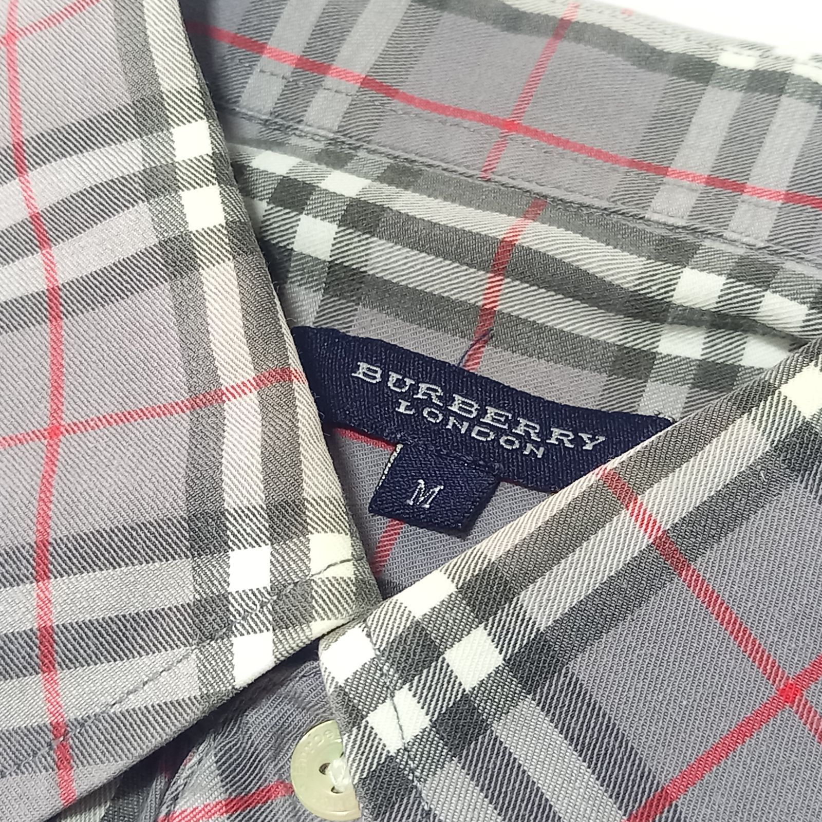 バーバリー ノバチェック 半袖 シャツ グレー Mサイズ Burberry
