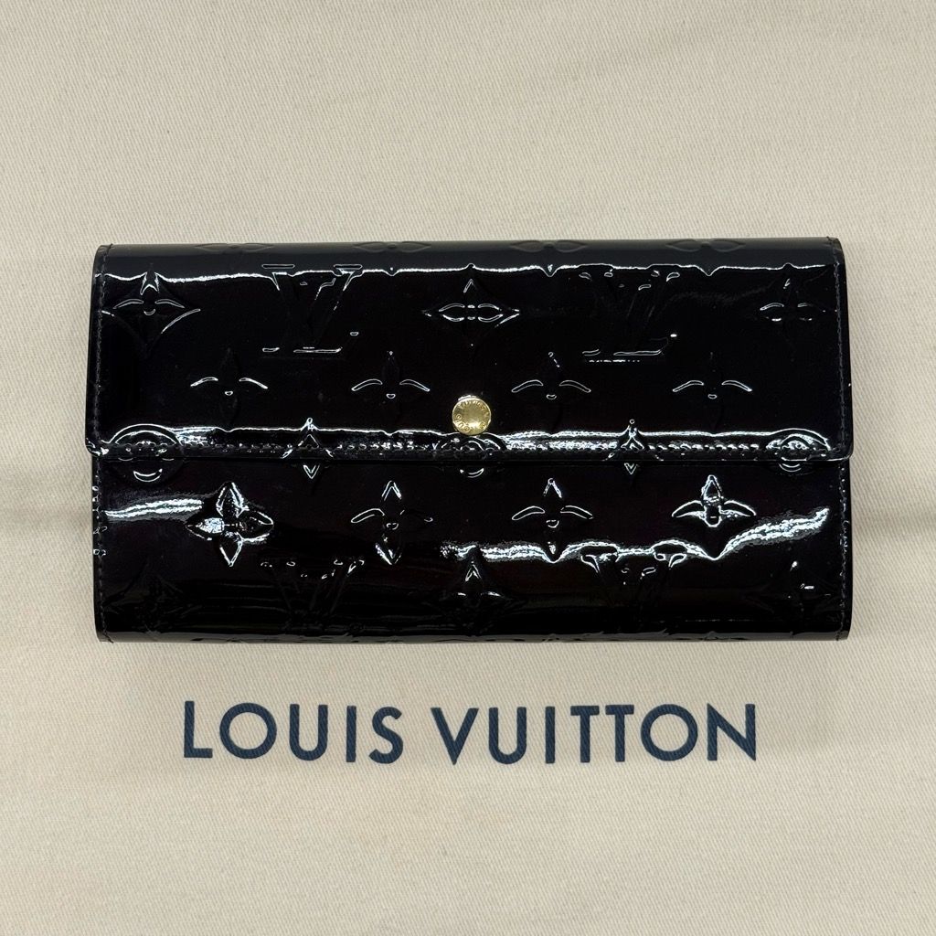 LOUIS VUITTON モノグラム ヴェルニ ポルトフォイユ サラ ボルドー 長