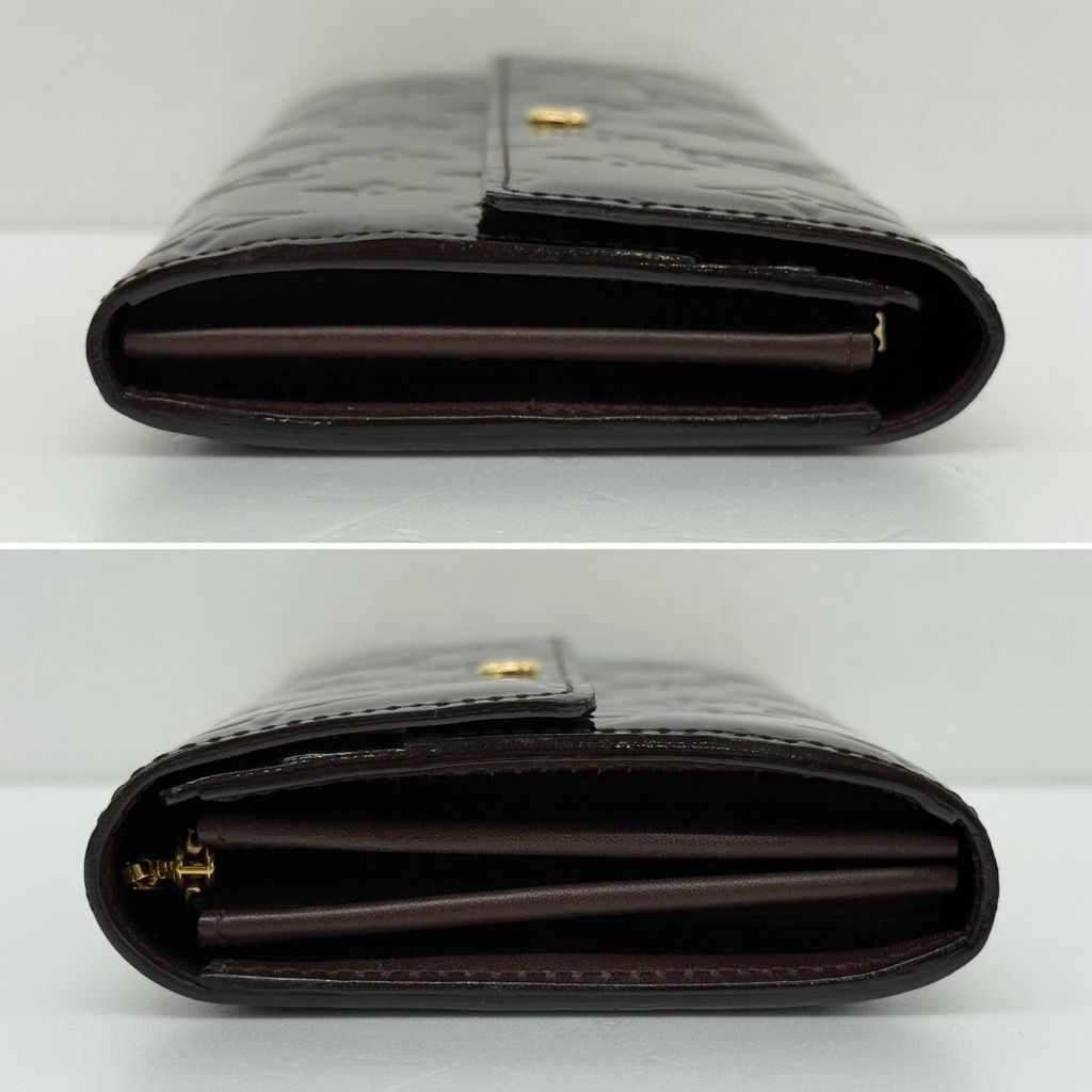 LOUIS VUITTON モノグラム ヴェルニ ポルトフォイユ サラ ボルドー 長