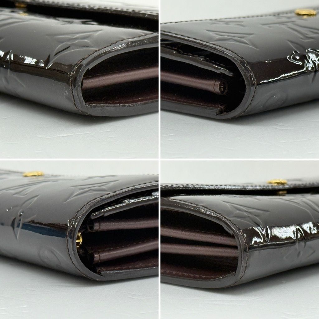 LOUIS VUITTON モノグラム ヴェルニ ポルトフォイユ サラ ボルドー 長