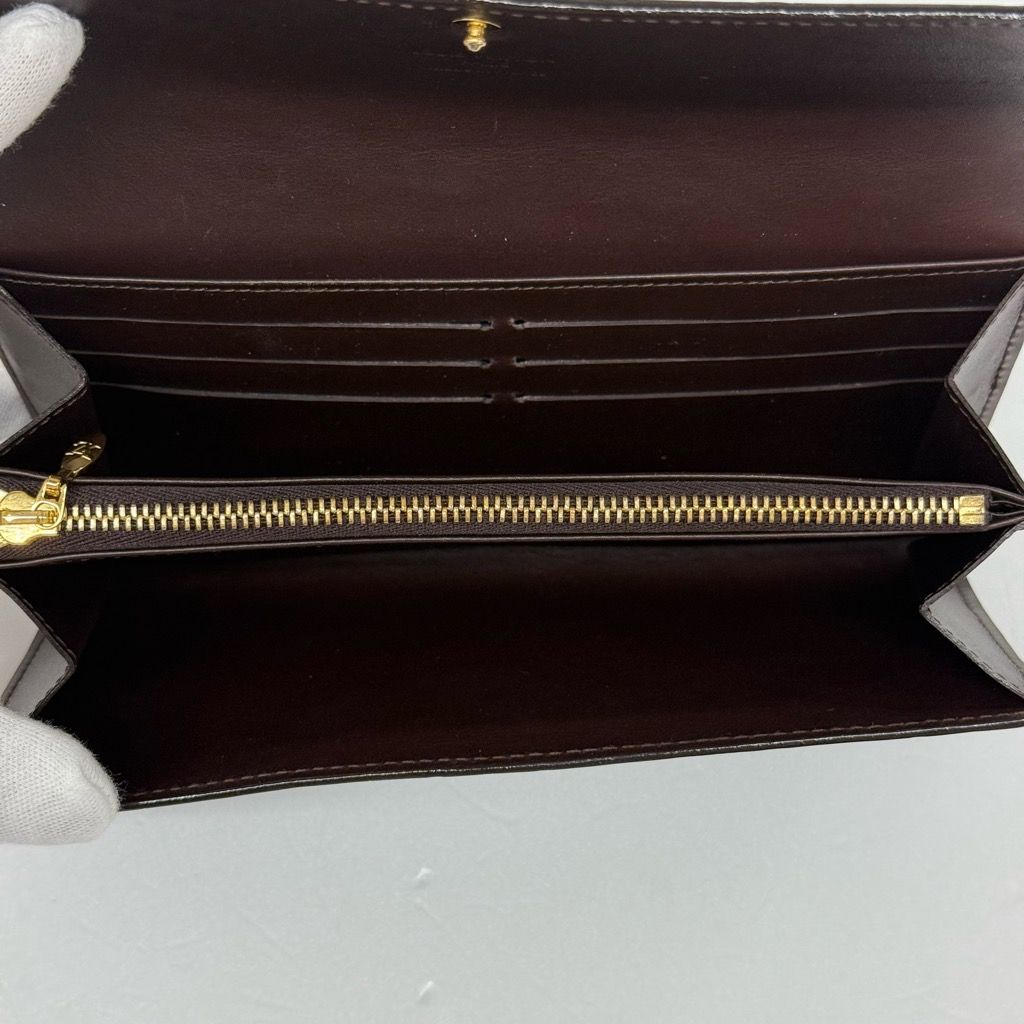 LOUIS VUITTON モノグラム ヴェルニ ポルトフォイユ サラ ボルドー 長