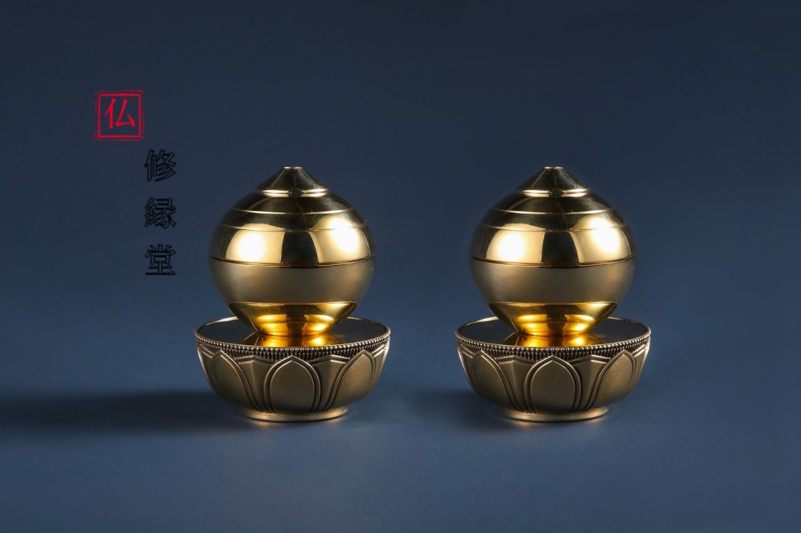 修縁堂】密教法具 摩宝珠燭台灯 供灯壇灯壇灯