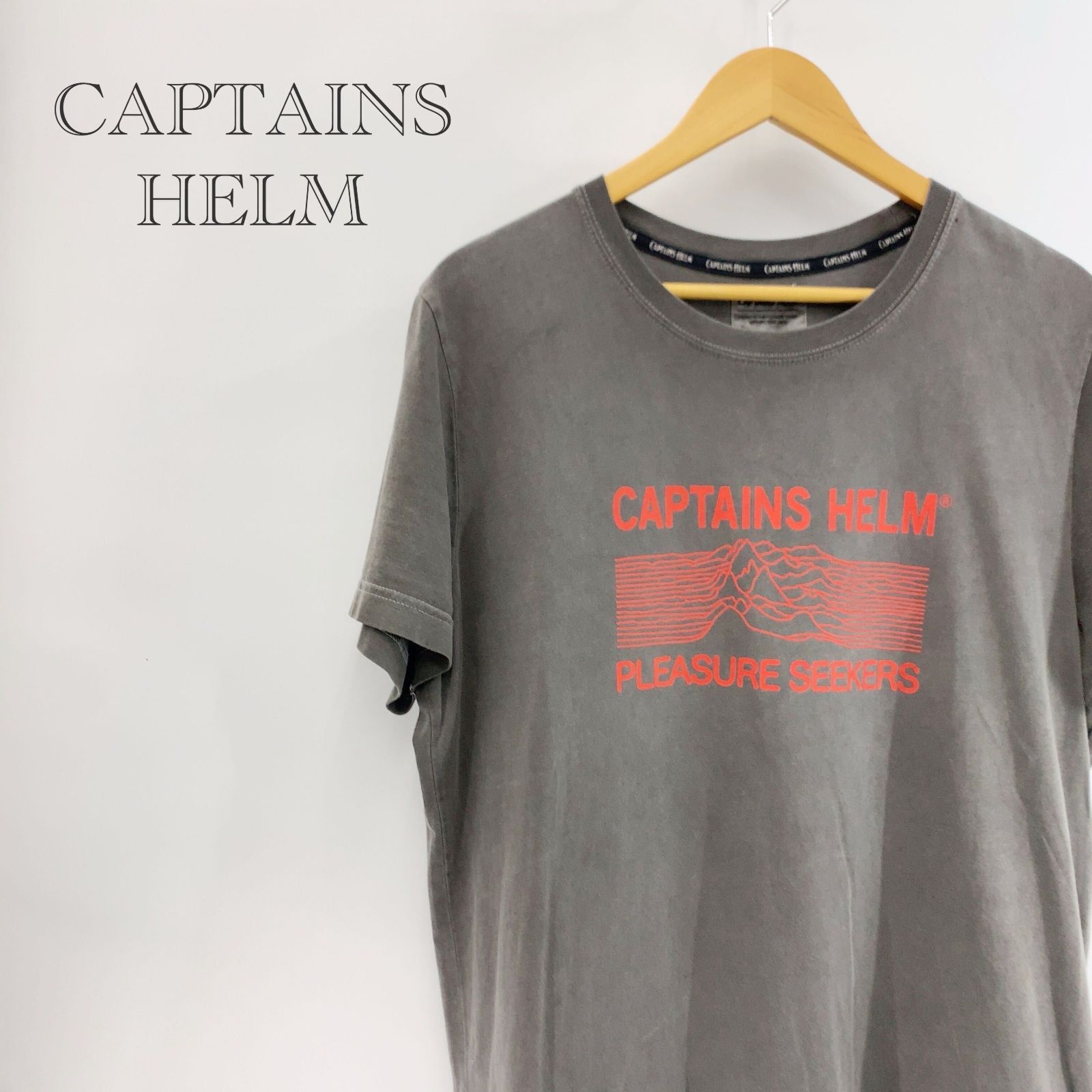 Captains Helm Tシャツ ロゴ LARGE グレー メンズ ファッション 