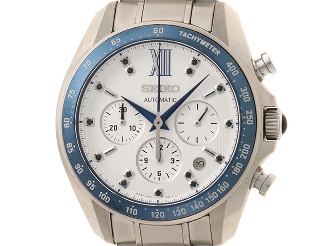 SEIKO セイコー ブライツ メカニカルクロノグラフ 15周年記念 世界限定500本 SDGZ021 腕時計 ステンレススチール 15Pサファイアホワイト文字盤 自動巻き メンズ【中古】472