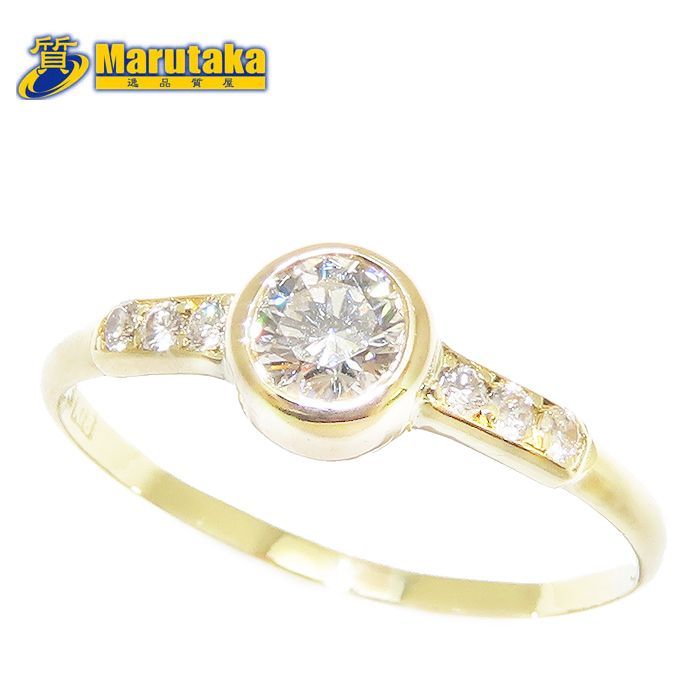 ダイヤモンド リング K18 11号 鑑別書 0.23ct 0.06ct 1.00g 指輪 750