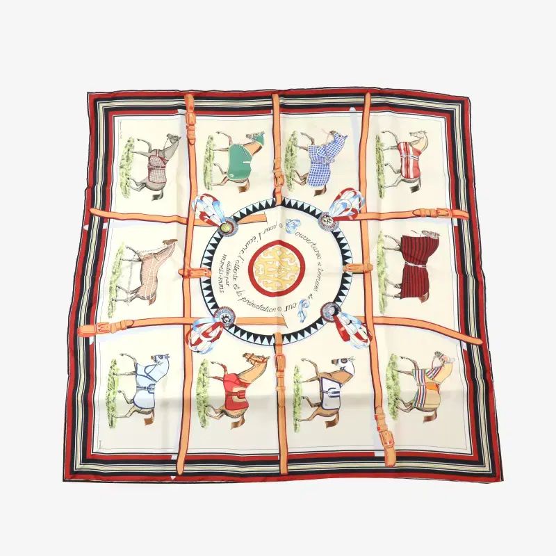 (正規品)エルメス シルク スカーフ 90 クーベルチュール・エ・テュニ・ジュール FOREVER