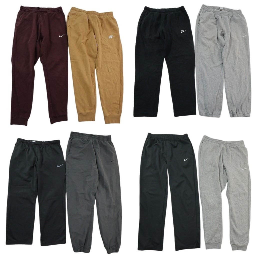 古着卸 まとめ売り NIKE ナイキ パンツ MIX 8枚セット ( メンズ L ) ジョガーパンツ スウェット グレー ブラック 中古 古着 NE9657