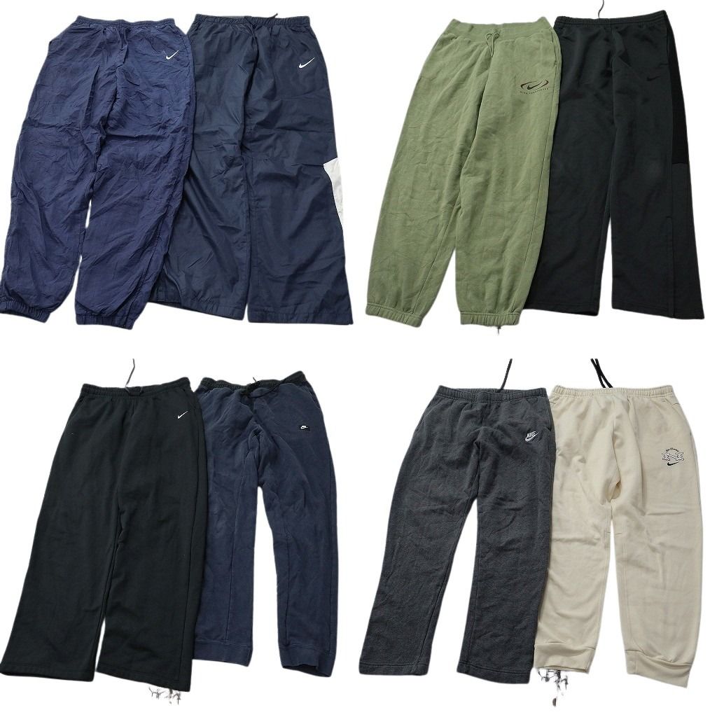 古着卸 まとめ売り NIKE ナイキ パンツMIX 8枚セット ( メンズ M/L ) ナイロン スウェット イージーパンツ 中古 古着 NE9691