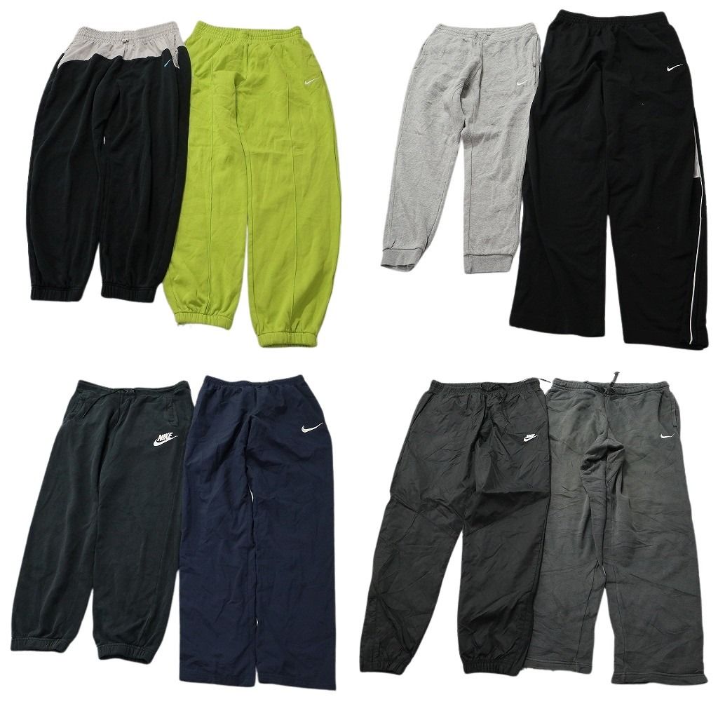 古着卸 まとめ売り NIKE ナイキ パンツMIX 8枚セット ( メンズ M ) スウォッシュロゴ ナイロン スウェット 中古 古着 NE9692