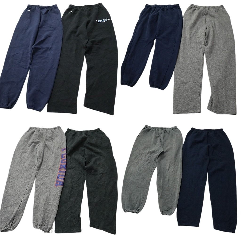 古着卸 まとめ売り スウェット パンツ 8枚セット ( メンズ M ) ラッセル イージーパンツ グレー ネイビー 中古 古着 NE9699