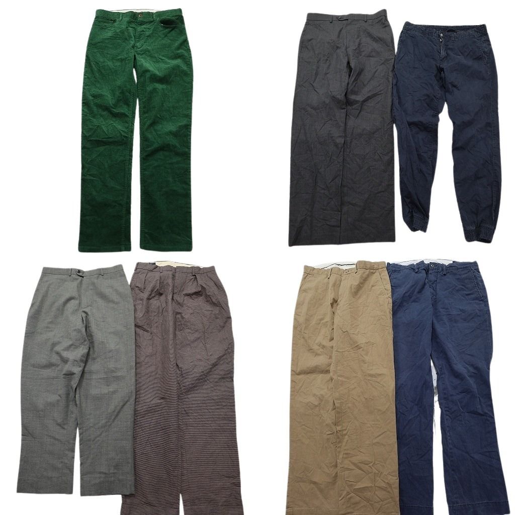 古着卸 まとめ売り ラルフローレン パンツ 7枚セット ( メンズ 32 ) スラックス 2タック ジョガーパンツ 中古 古着 NE9701