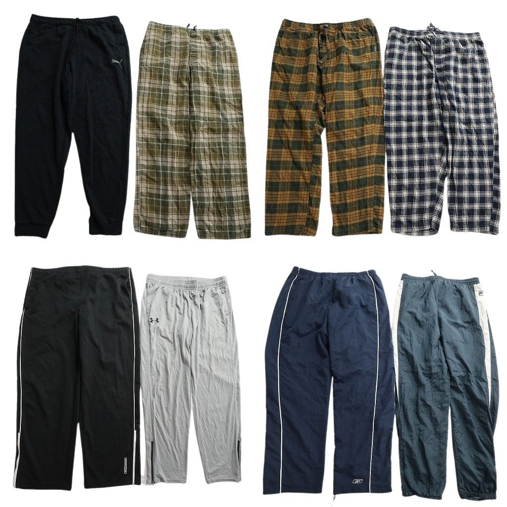 古着卸 まとめ売り ブランド パンツ 8枚セット ( メンズ XL ) カベラス エディーバウアー リーボック ノーティカ 中古 古着 NE9723