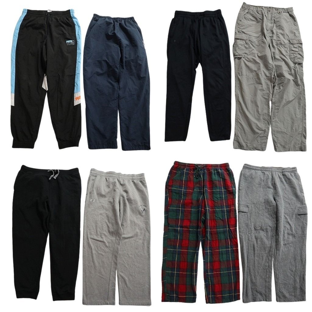 古着卸 まとめ売り ブランド パンツ 8枚セット ( メンズ L ) REI ノーティカ リーボック プーマ エルエルビーン 中古 古着 NE9730