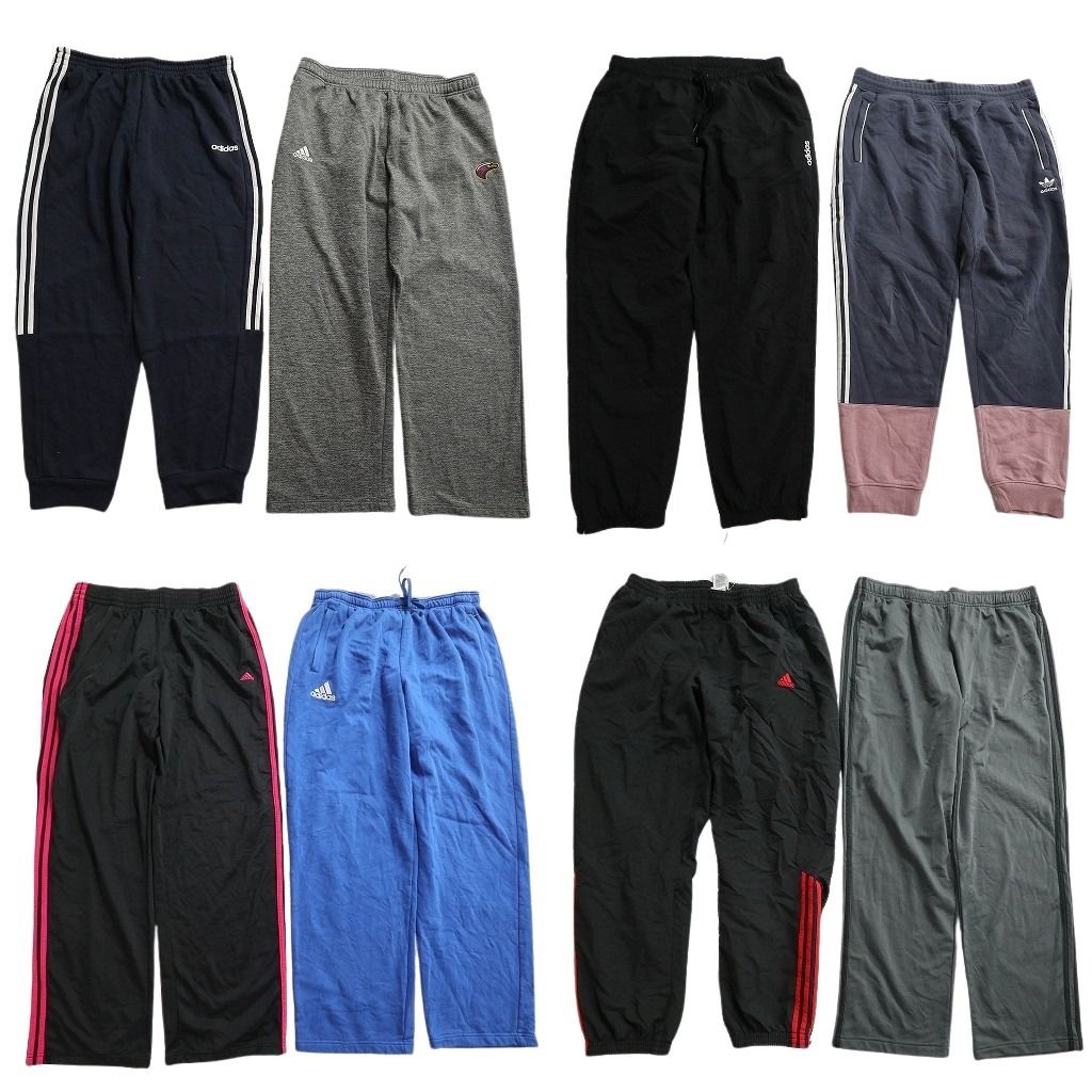 古着卸 まとめ売り アディダス パンツMIX 8枚セット ( メンズ XL ) スウェパン ナイロンパンツ トラックパンツ ブラック 中古 古着 NE9801