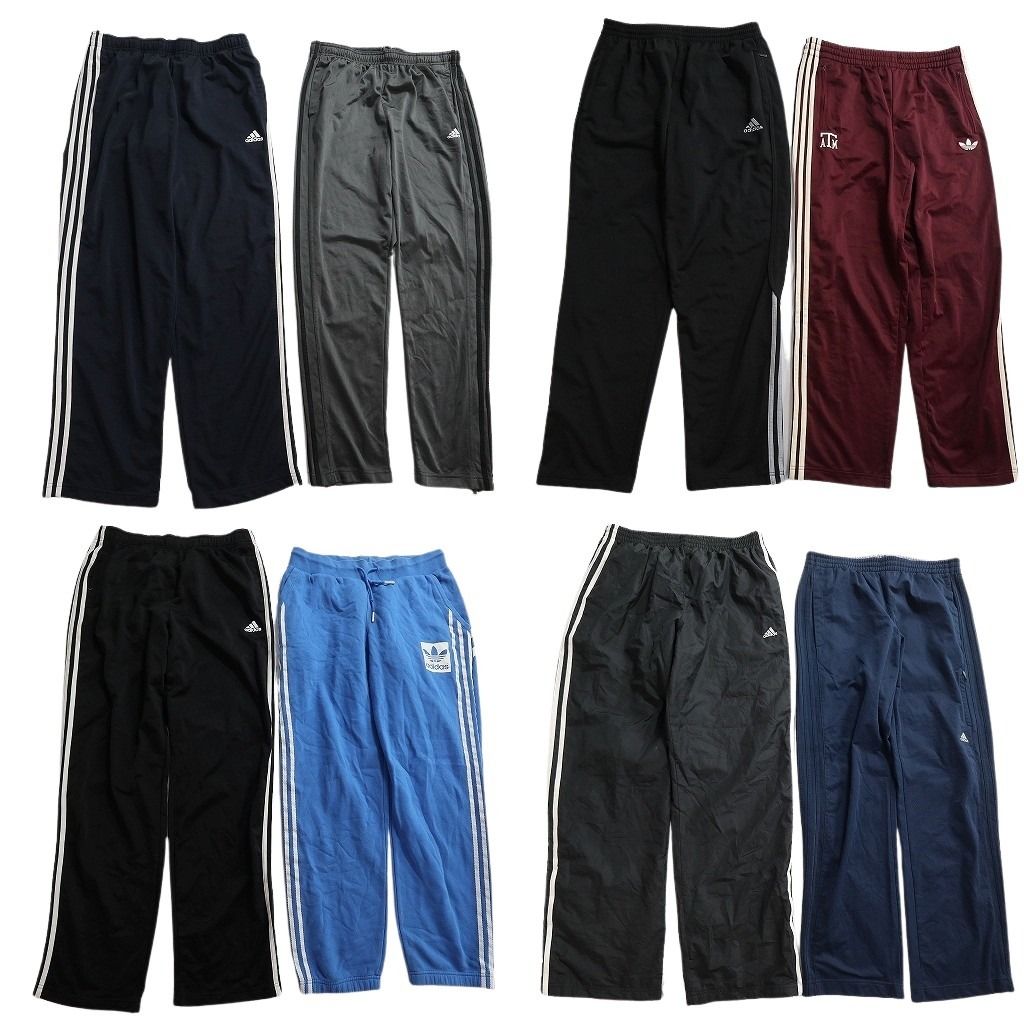 古着卸 まとめ売り アディダス パンツMIX 8枚セット ( メンズ L ) ナイロンパンツ トラックパンツ スウェパン ブラック 中古 古着 NE9809 8,208円