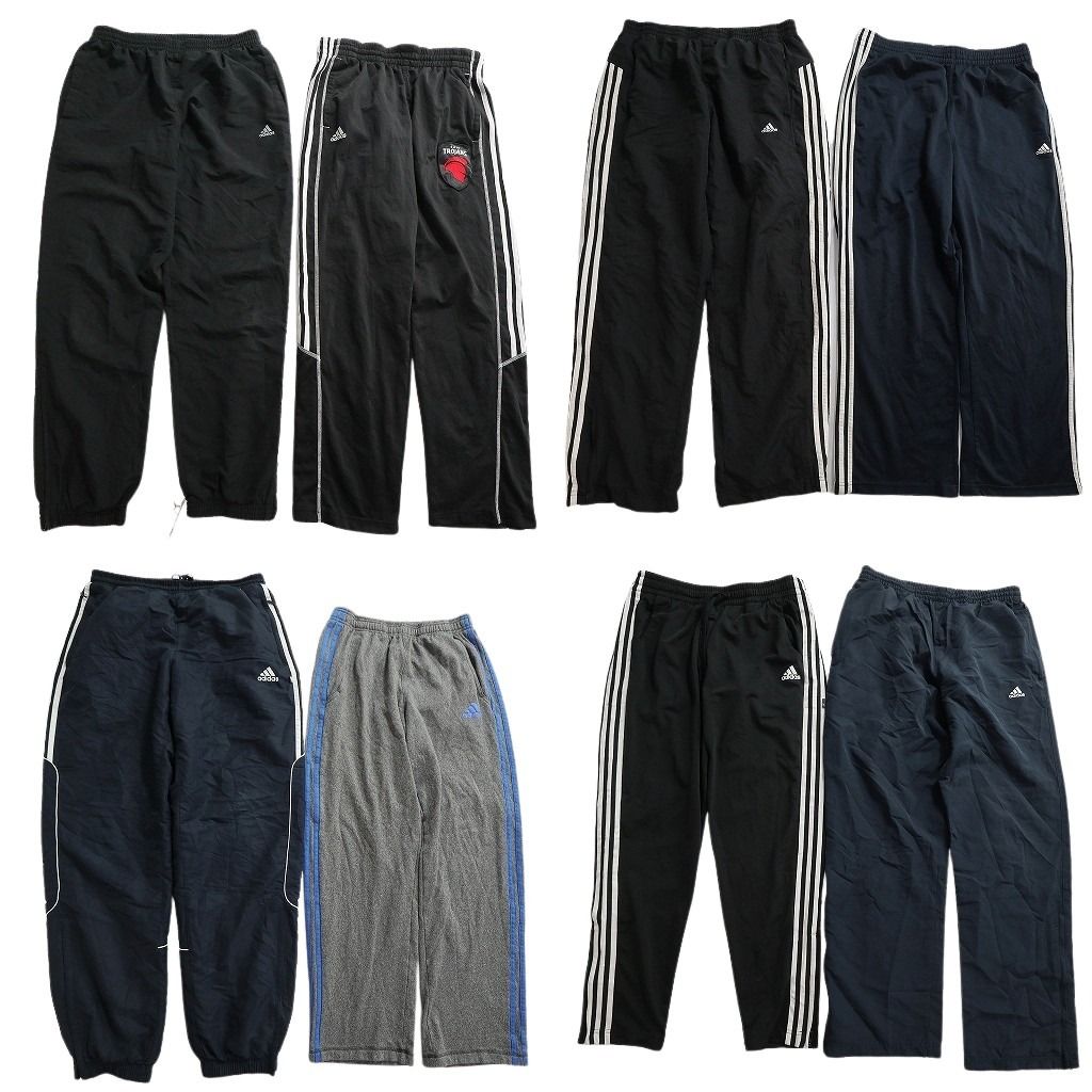 古着卸 まとめ売り アディダス パンツMIX 8枚セット ( メンズ M ) ナイロンパンツ トラックパンツ サイドジップ 中古 古着 NE9815