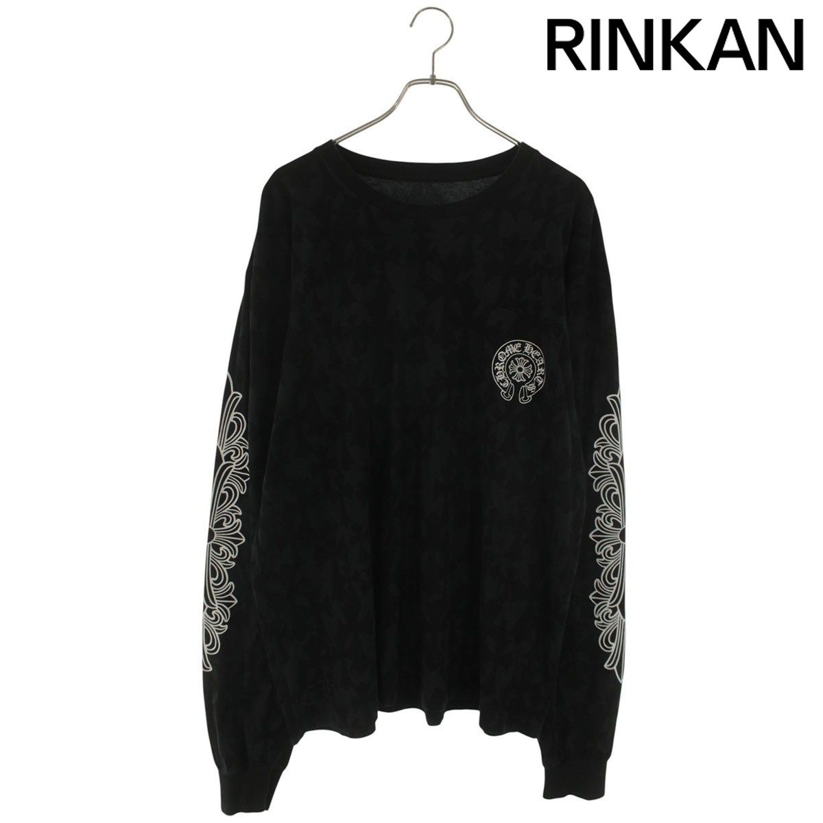 クロムハーツ Graveyard Cemetery Cross L/S T-Shirt セメタリー総柄プリント長袖カットソー メンズ XL