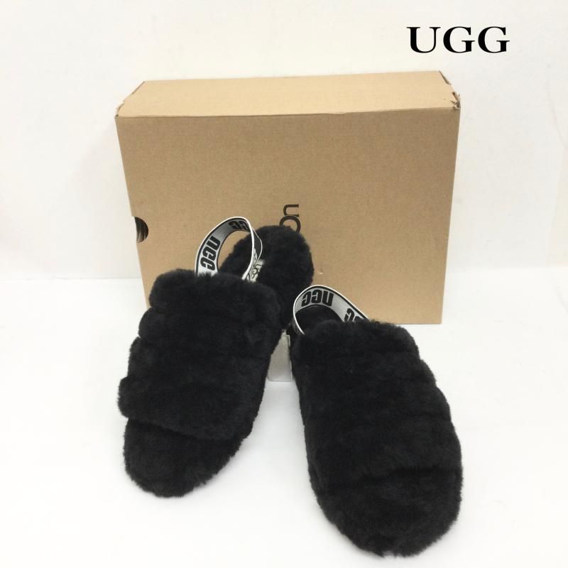 UGG アグ スリッパ フラッフ イヤー スライド サンダル ブラック UGG