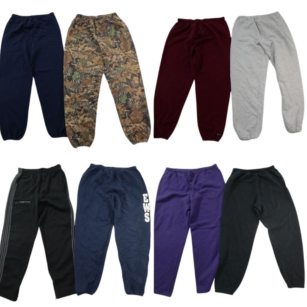 古着卸 まとめ売り スウェット パンツ 8枚セット ( メンズ XL ) リアルツリー柄 サイドライン イージーパンツ 中古 古着 NE9844