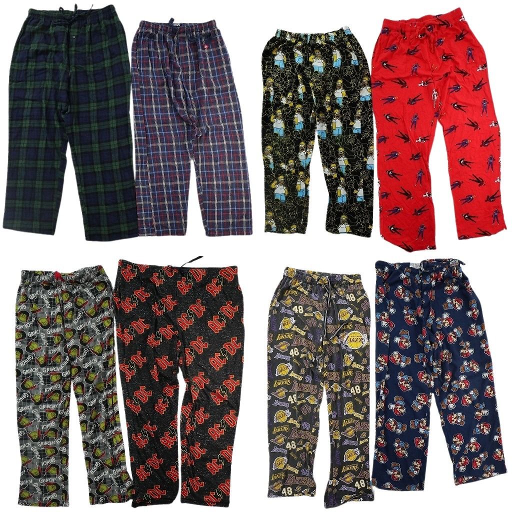 古着卸 まとめ売り パジャマパンツ 8枚セット ( ユニセックス ) チャップス プロチーム NBA キャラクター 音楽 バンド AC/DC 中古 NE9859