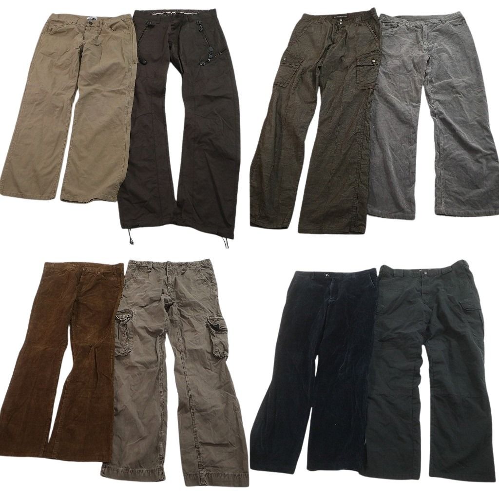 古着卸 まとめ売り ロングパンツ MIX 8枚セット ( メンズ 36/35 ) ハンマーループ カーゴ コーデュロイ 中古 古着 NE9866