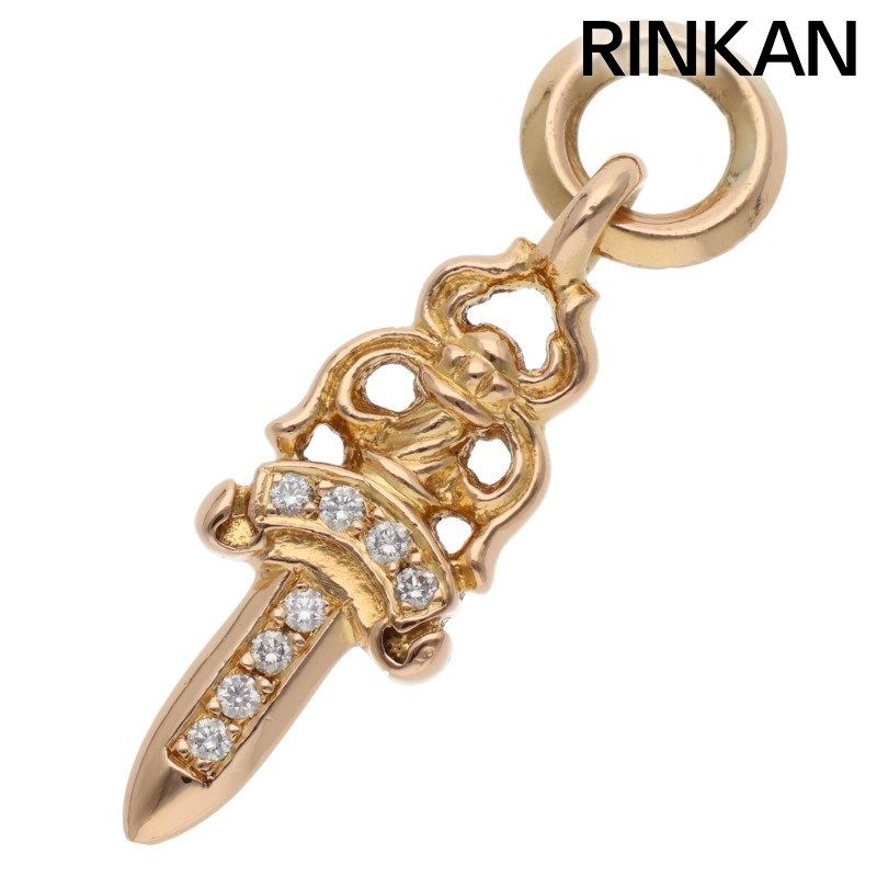 クロムハーツ 22K #5DAGGER P/DMND/#5ダガーチャーム PAVEダイヤ/ゴールドネックレストップ メンズ