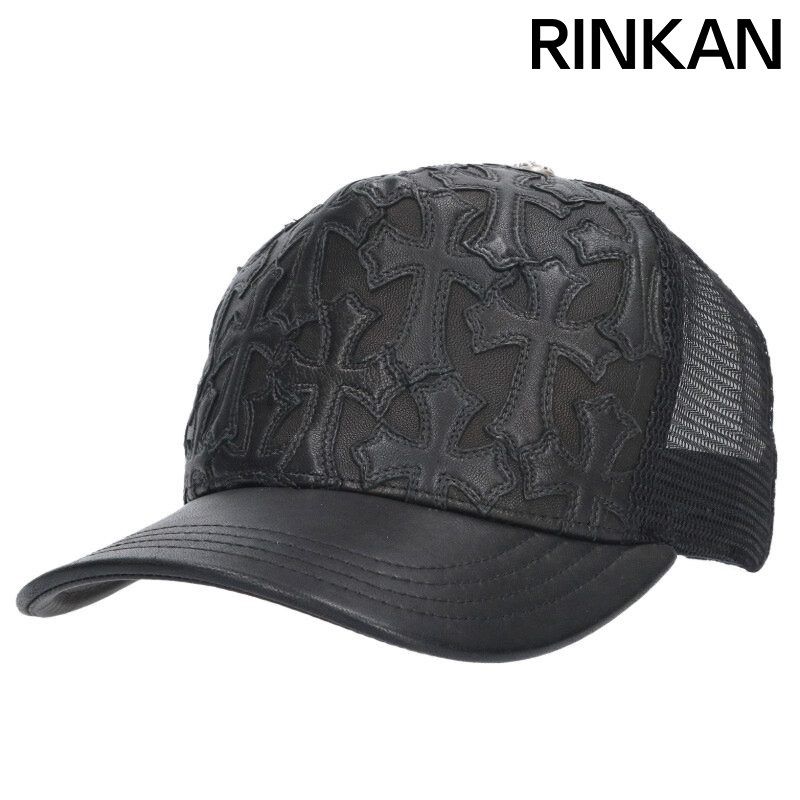 クロムハーツ TRUCKER CAP CEME/セメタリートラッカー レザーセメタリークロスパッチ帽子 メンズ ONE SIZE