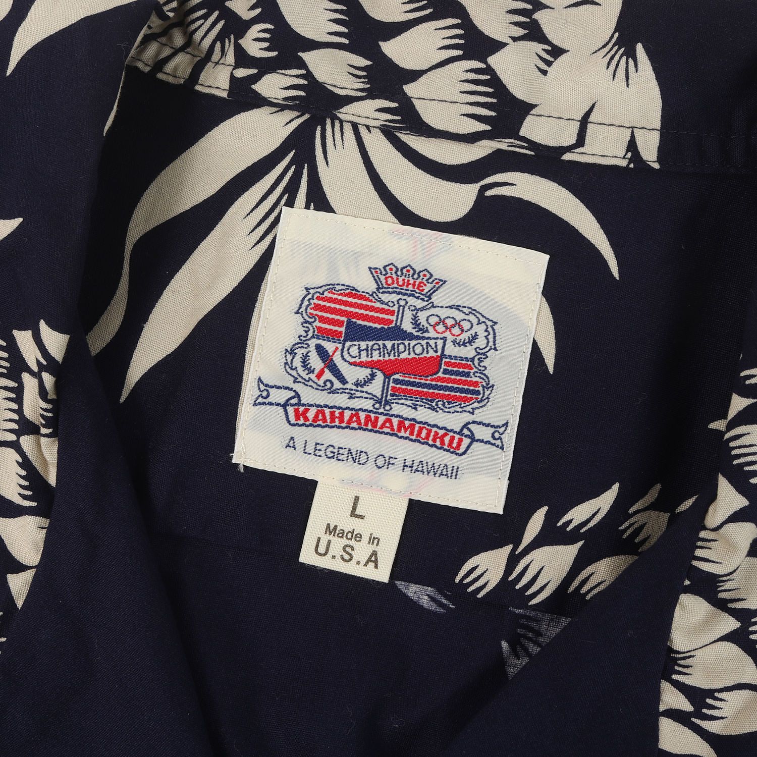 SUN SURF サンサーフ シャツ ネイビー 紺 サイズ:L | Duke Kahanamoku