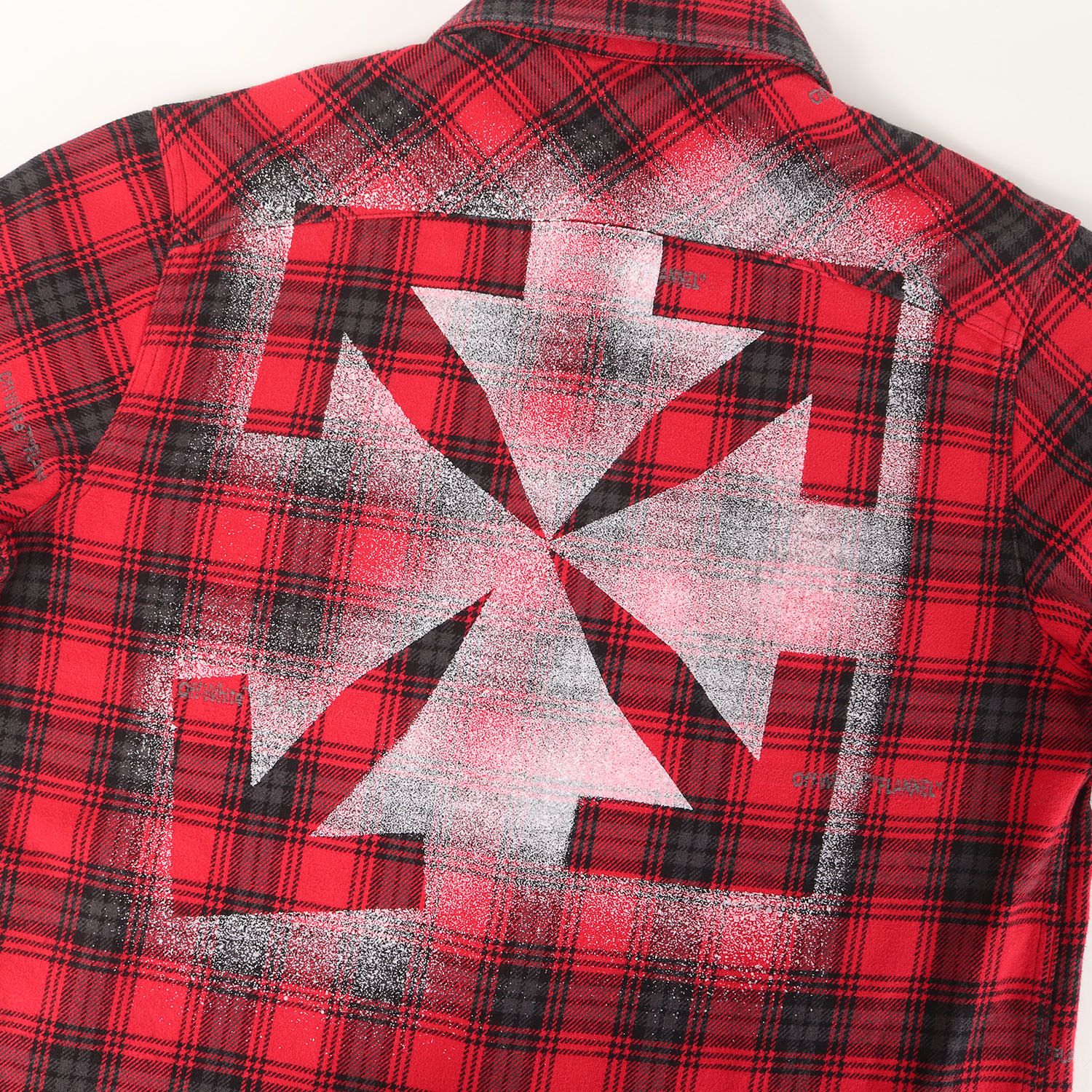 OFF-WHITE オフホワイト シャツ レッド×グレー サイズ:M | 20AW