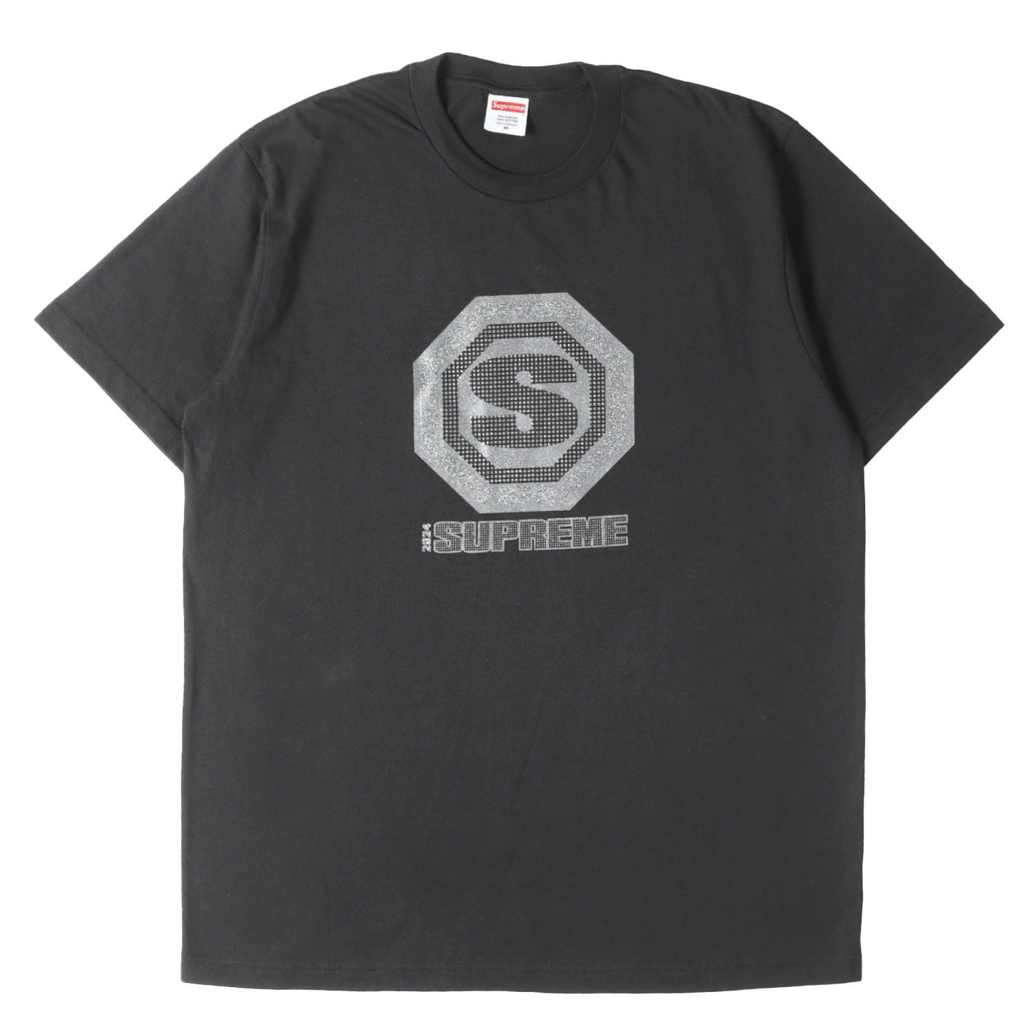 【美品】Supreme シュプリーム Tシャツ ブラック 黒 サイズ:M | 24AW Sロゴ ラメプリント Tシャツ(Blockbuster Tee) | トップス カットソー 半袖【メンズ】【中古】