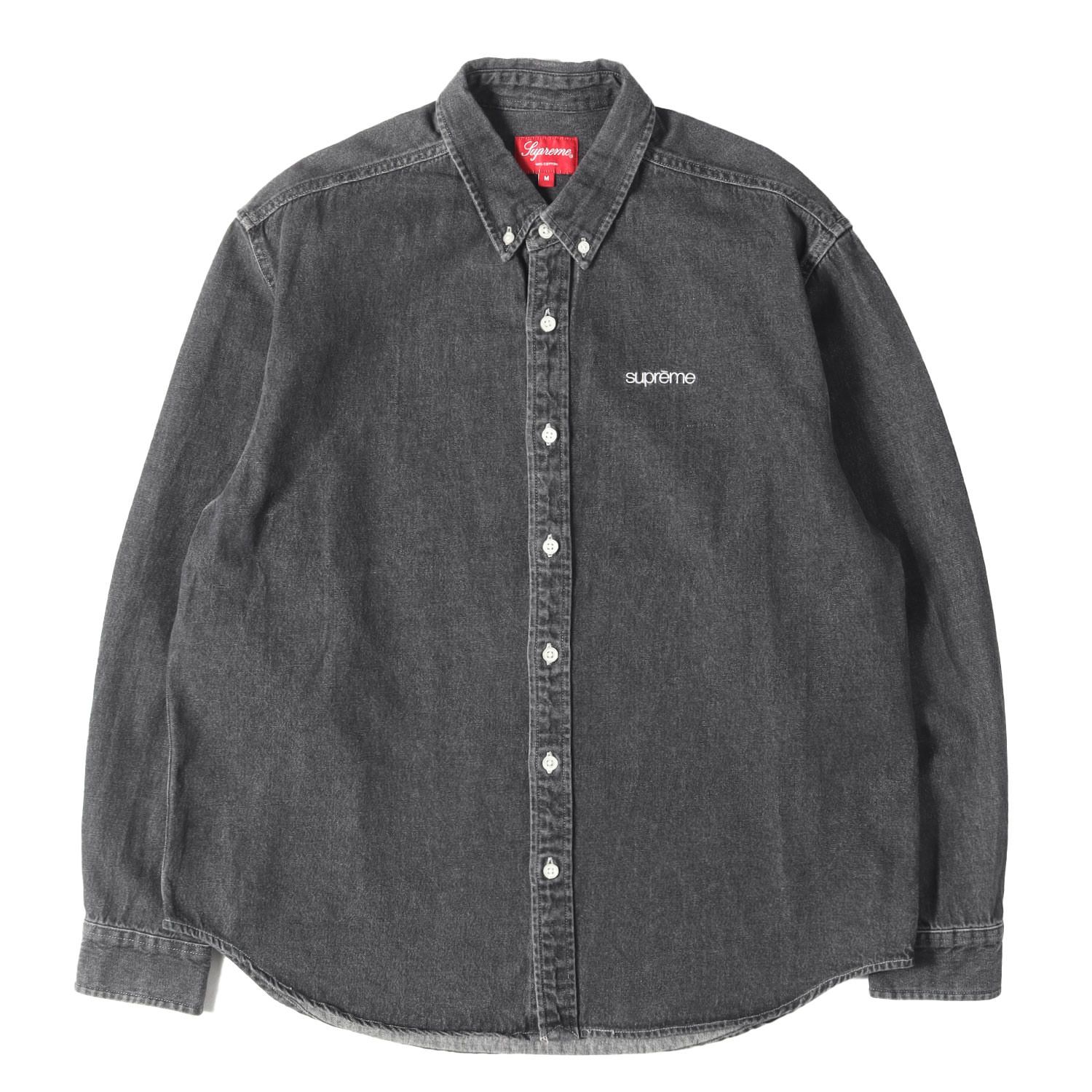 【美品】Supreme シュプリーム シャツ ブラック 黒 サイズ:M | 20AW クラシックロゴ ボタンダウン デニムシャツ(Classic Logo Denim Shirt) | トップス カジュアルシャツ 長袖【メンズ】【中古】 16,884円