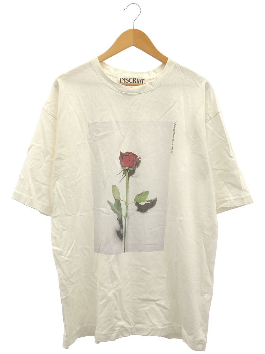 INSCRIRE (アンスクリア) FLOWERS POWER Tシャツ I22SS-CUT15C ホワイト L