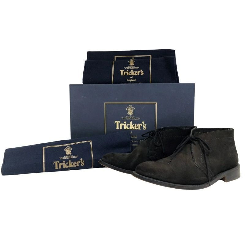 [城東80-057] Tricker's CHUKKA BOOTS トリッカーズ チャッカブーツ M7169 牛革 サイズ7 ブラック