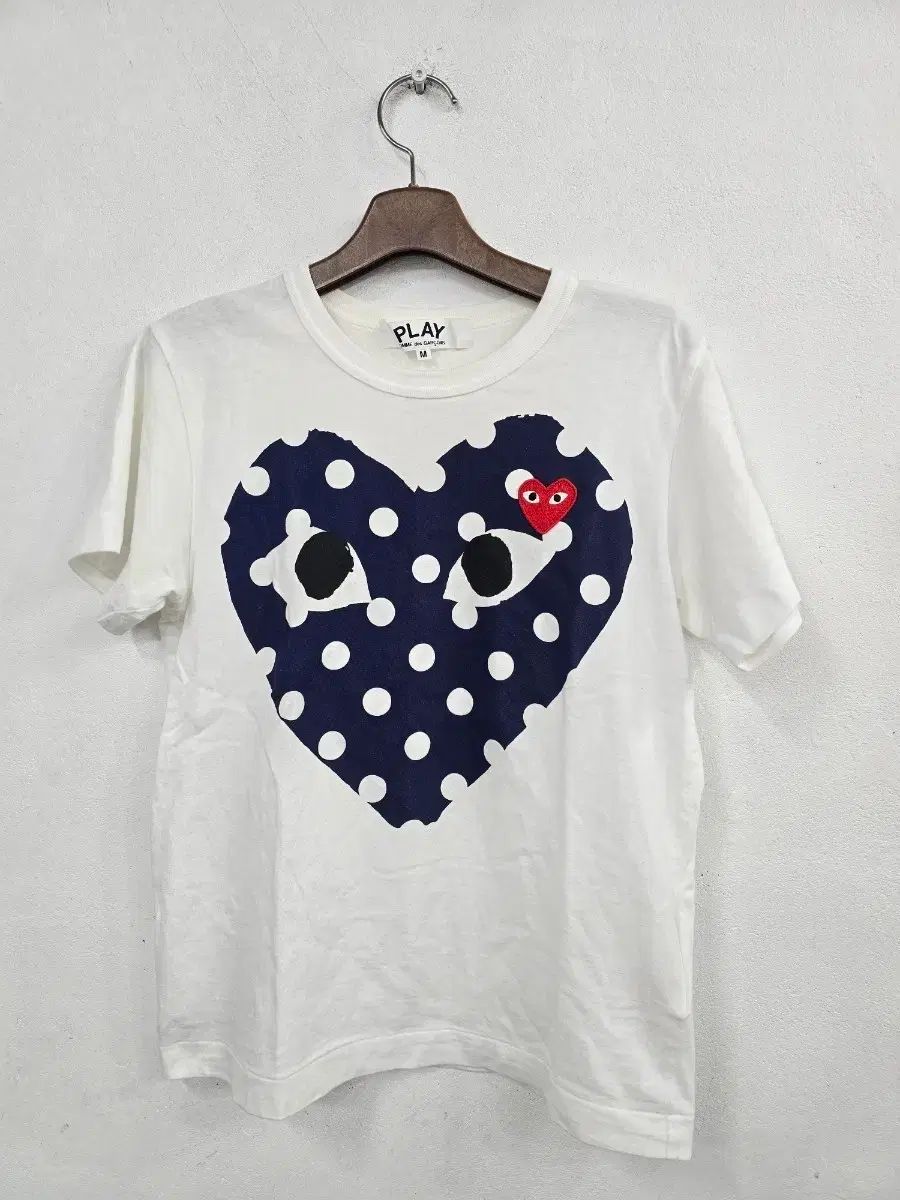 コム・デ・ギャルソン PLAY ドット ハート 半袖Tシャツ 白