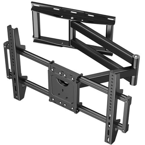 壁掛けテレビ金具アーム式 32-80 インチ液晶対応 大型 前後＆左右&上下多角度調節回転90度可能 可動式 フルモーション式,VESA規格最大600×400 mm,耐荷重40kg,40 42 43 55 60 65 70 75 型チルト＆スイベル可能テレｍａ