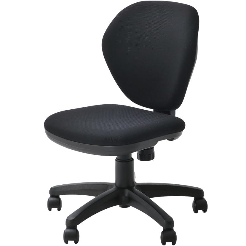 オフィスコム オフィスチェア デスクチェア コンパクト ひじ無し ブラック ワークスチェア WORKS-CHAIR-BKｍａ