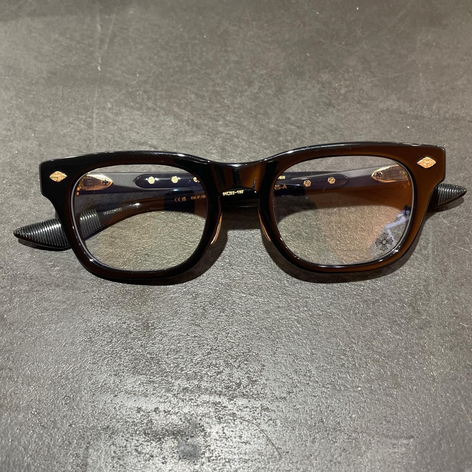 未使用 CHROME HEARTS BAGGINS-A BK-18KGP バギンズ サングラス メガネ