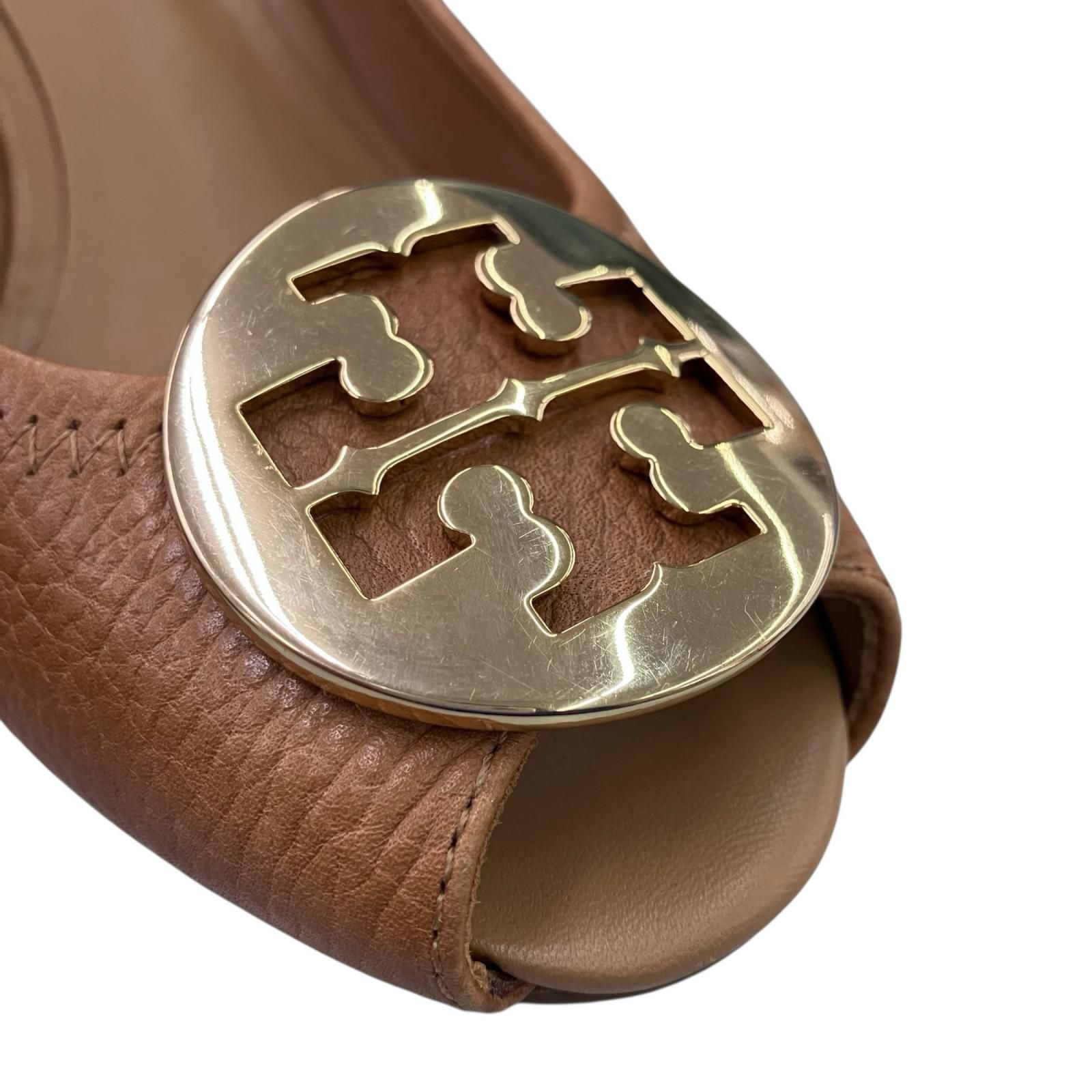 186005 現状品 Tory Burch トリーバーチ ロゴ付き オープントゥ