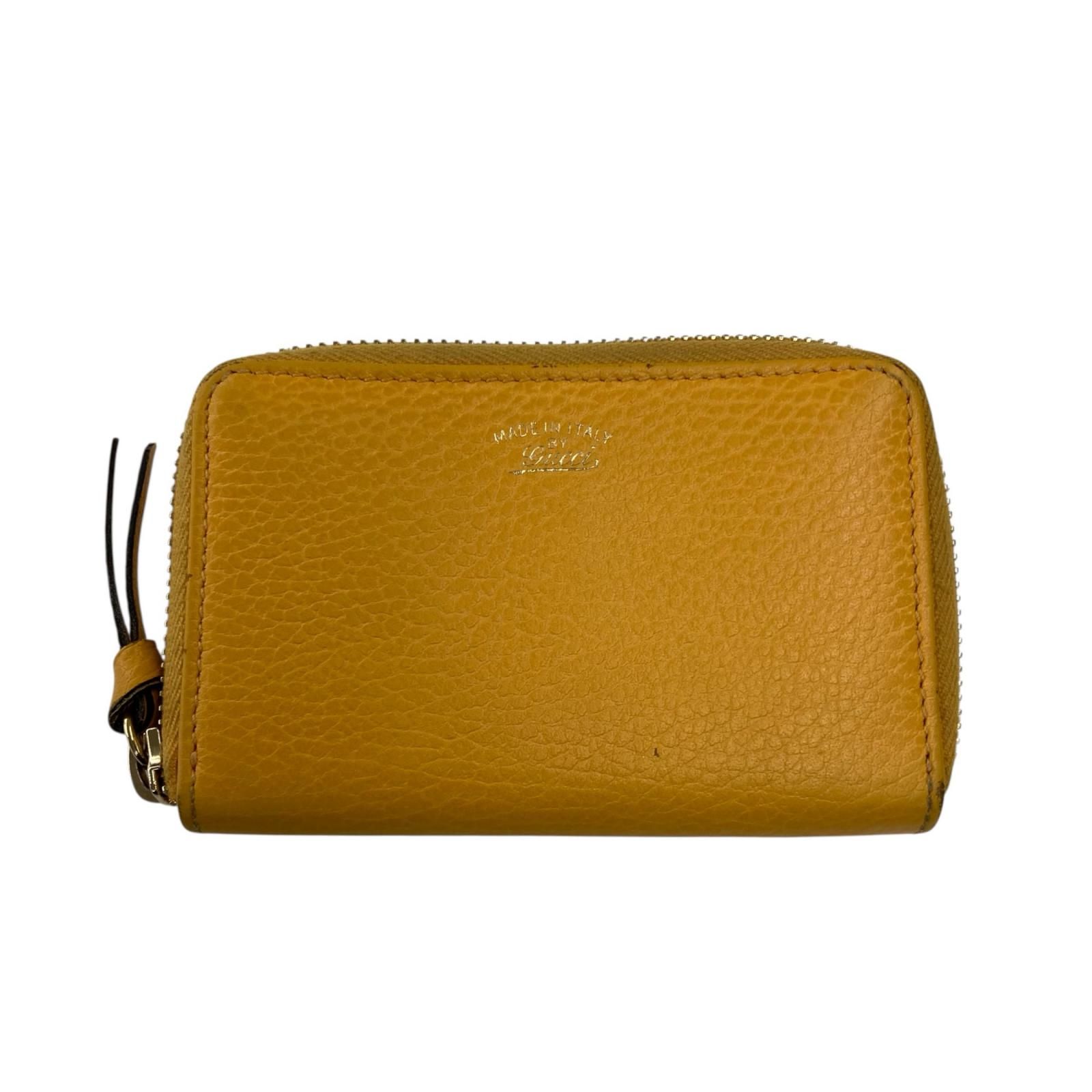 186005 現状品 GUCCI グッチ スウィング カードケース/コインケース イエロー
