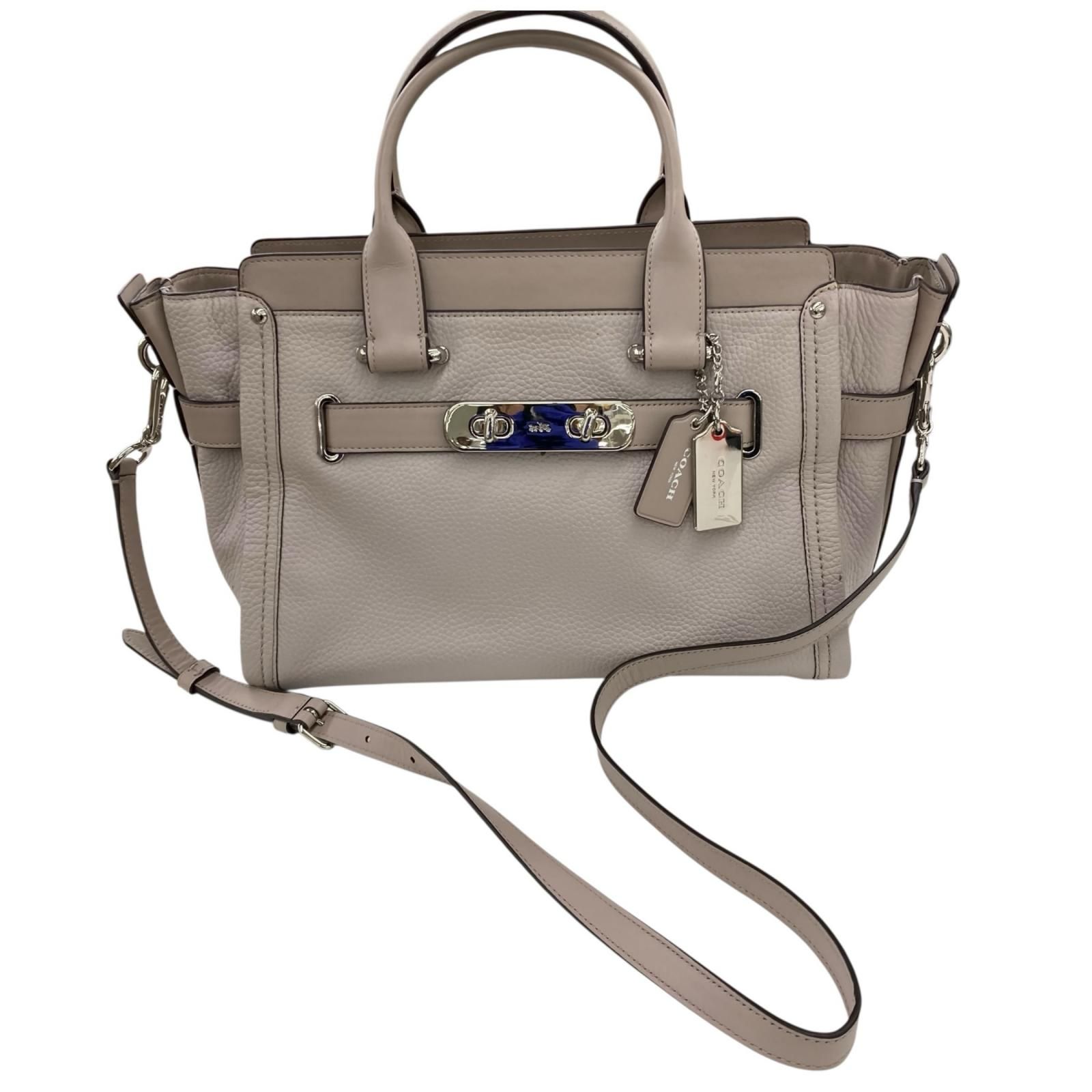 186005 現状品 COACH コーチ ハンドバッグ ショルダーバッグ スワッガー ２WAYバッグ グレージュ レディース