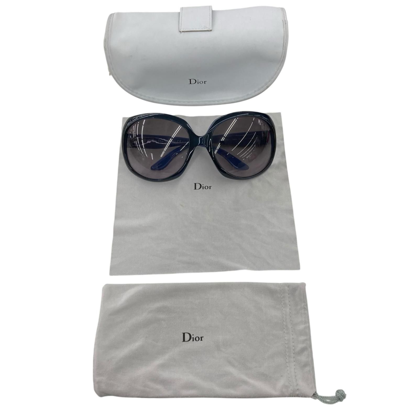 186005 現状品 Dior ディオール サングラス ブラック/ブルー レディース