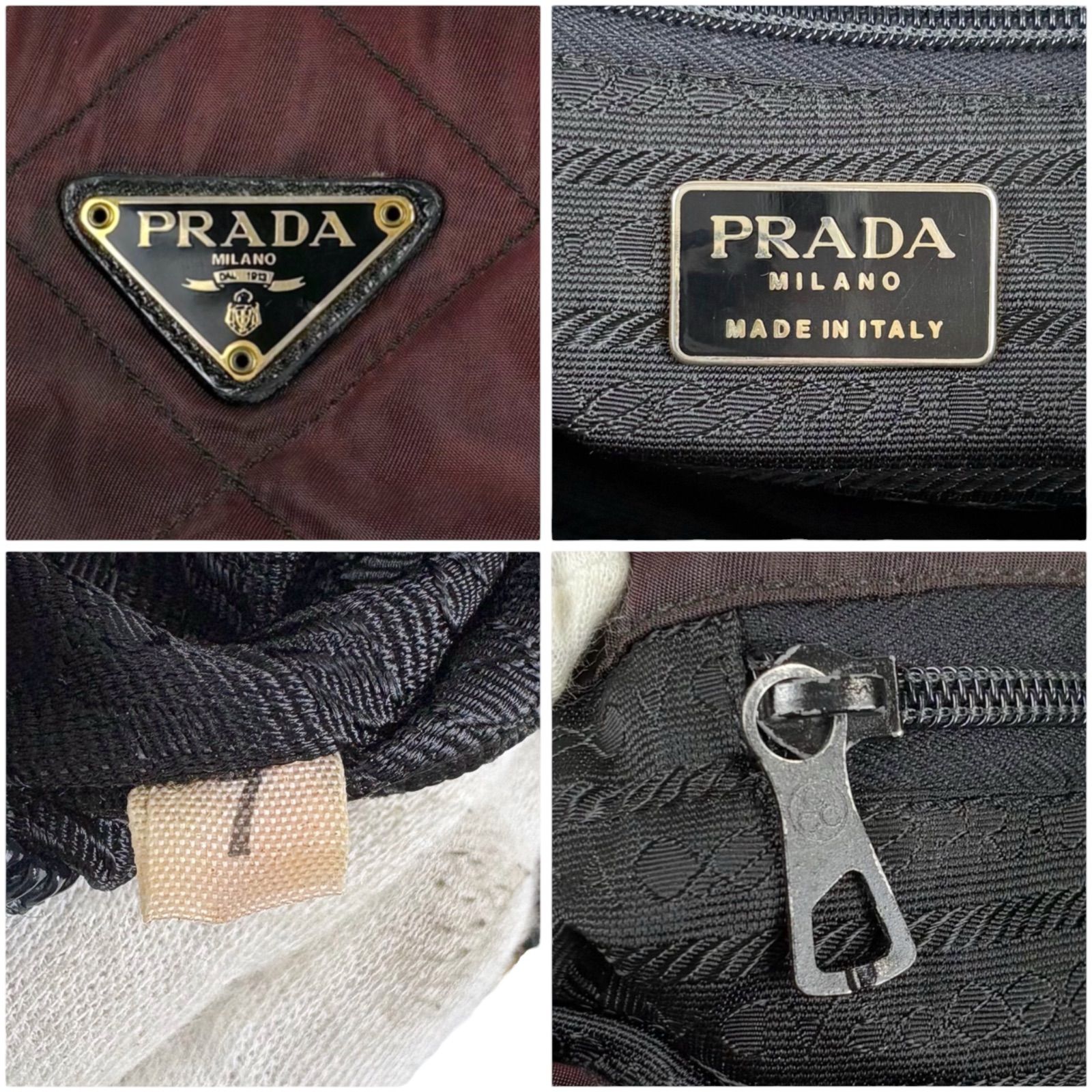 プラダ PRADA キルティング加工 トライアングルロゴ チェーン 