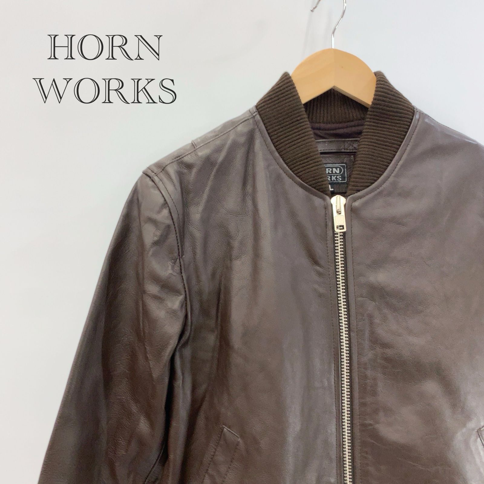 HORN WORKS シングル ライダース ジャケット レザージャケット LL