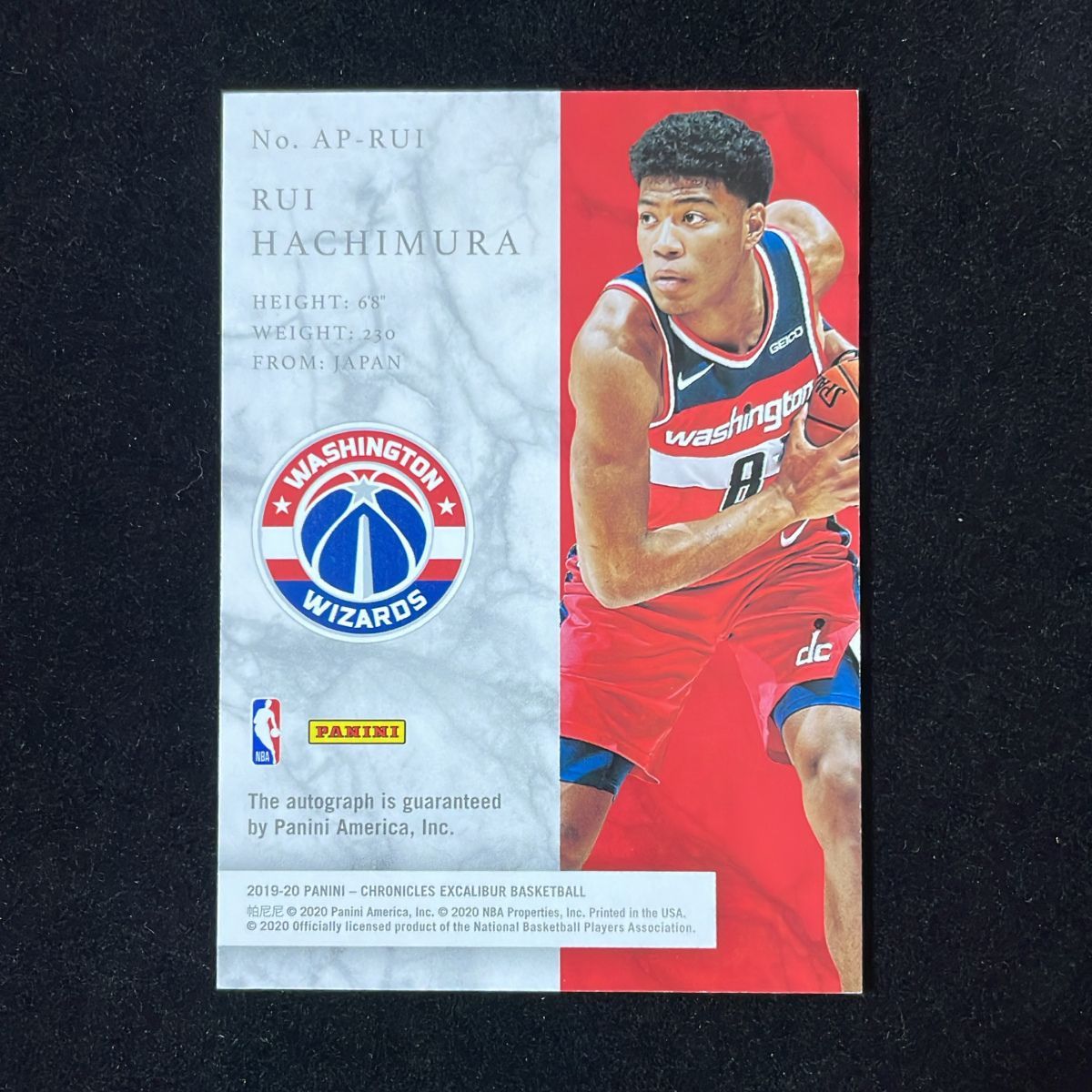 背番号 08/49】八村塁 Hachimura Rui Panini Chronicles Excalibur