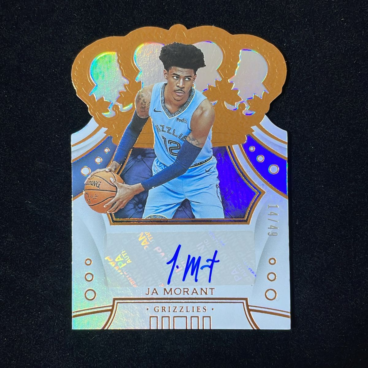 Ja Morant ジャ・モラント Panini Crown Royale 2019-20 /49 RC ルーキーカード Auto サイン 直筆 グリズリーズ Grizzlies
