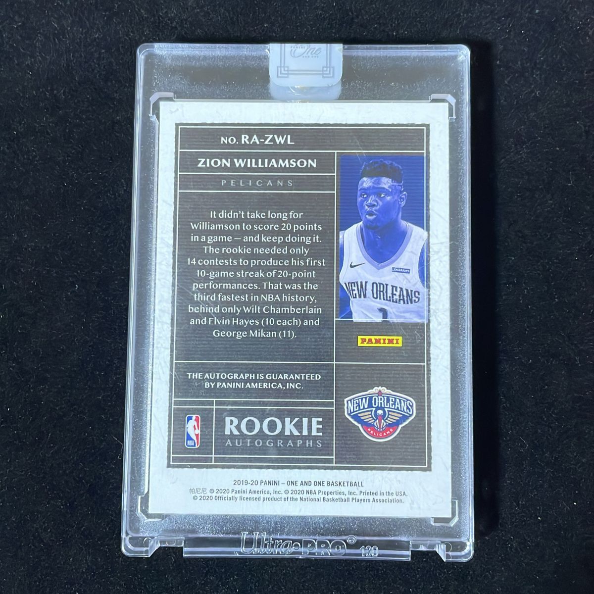 Zion Williamson ザイオン・ウィリアムソン Panini One and One /99 