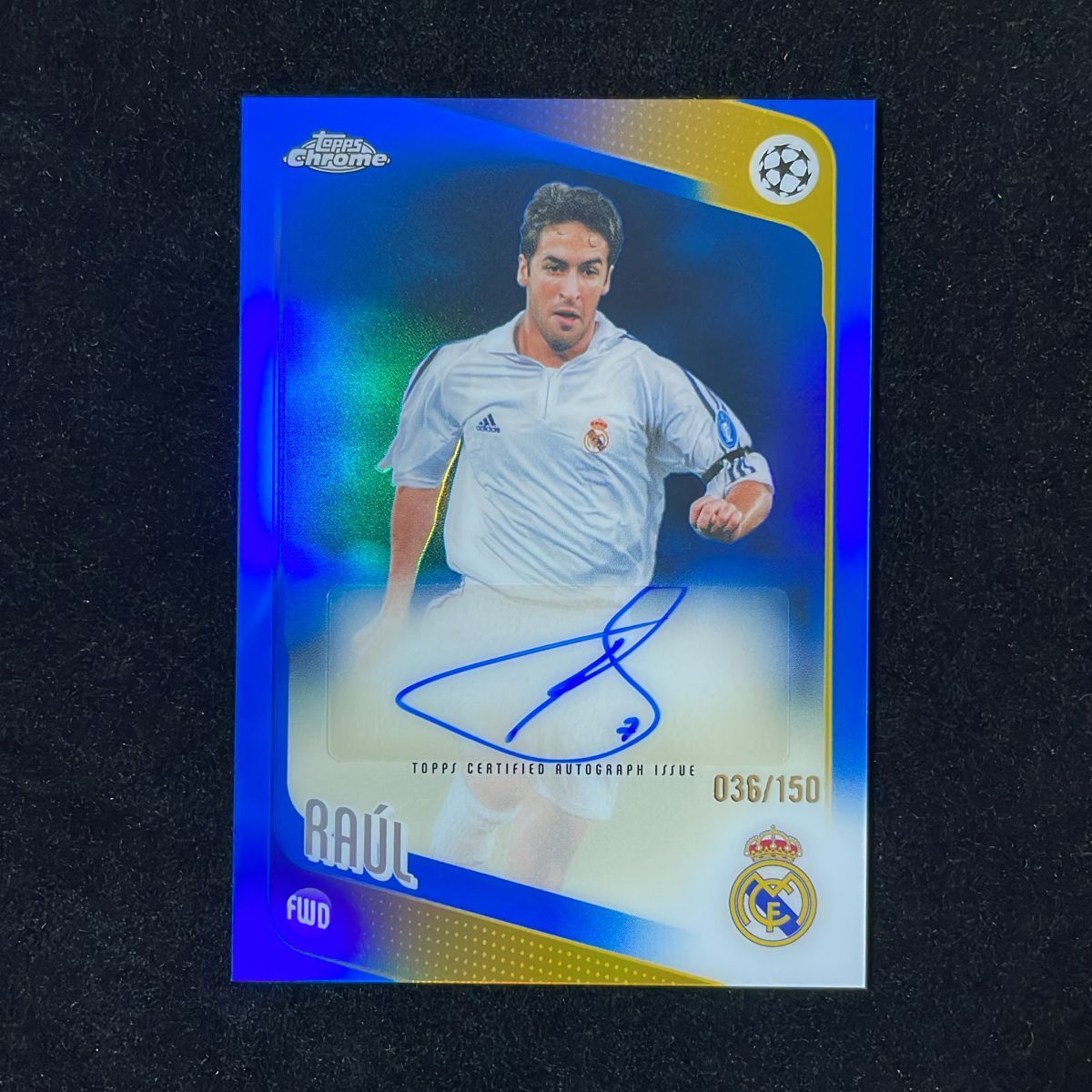 Raul ラウル・ゴンサレス Topps Chrome UCC 2025-26 /150 Blue Refractor Auto サイン 直筆 Real Madrid 12,768円